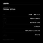 Ossion Face Scrub: size, grain, when to use it and origin