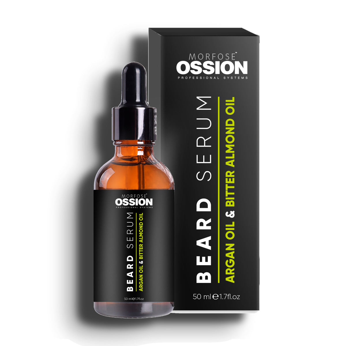 Ossion Beard Serum bottle, 50 ml, on a white background