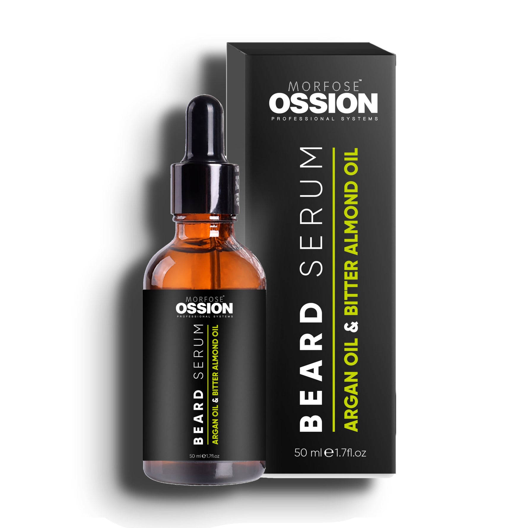 Ossion Beard Serum bottle, 50 ml, on a white background