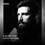 Portrait of a man with a long beard that has kept its ends