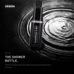 Ossion 2-in-1 Shampoo bottle resting on rippling water
