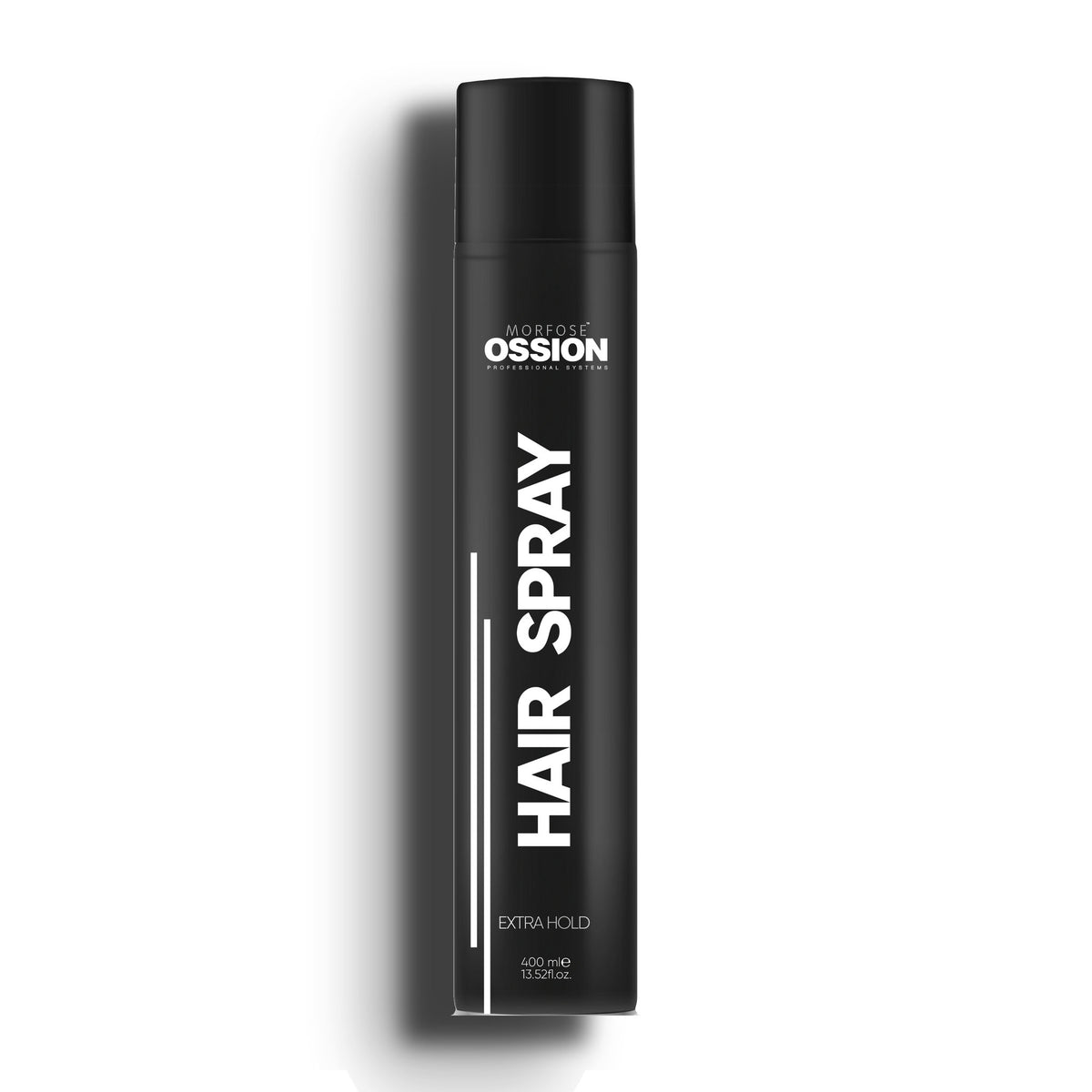 Ossion Hair Spray can, 400 ml, on a white background