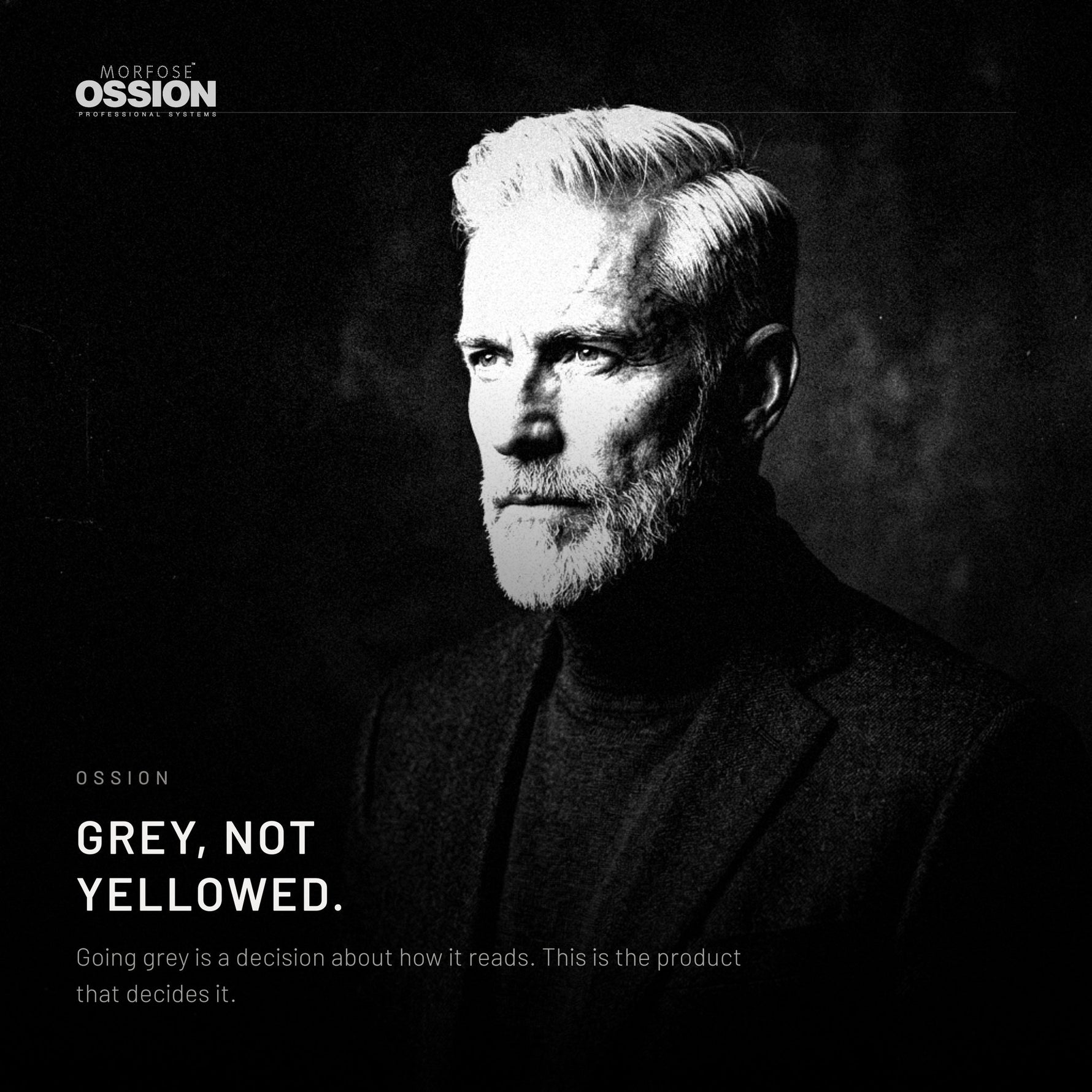 Portrait of a man with thick silver hair and a silver beard
