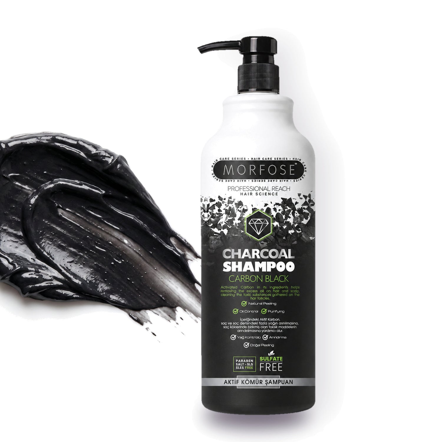 Morfose Professional Charcoal Shampoo, 33.81 fl oz