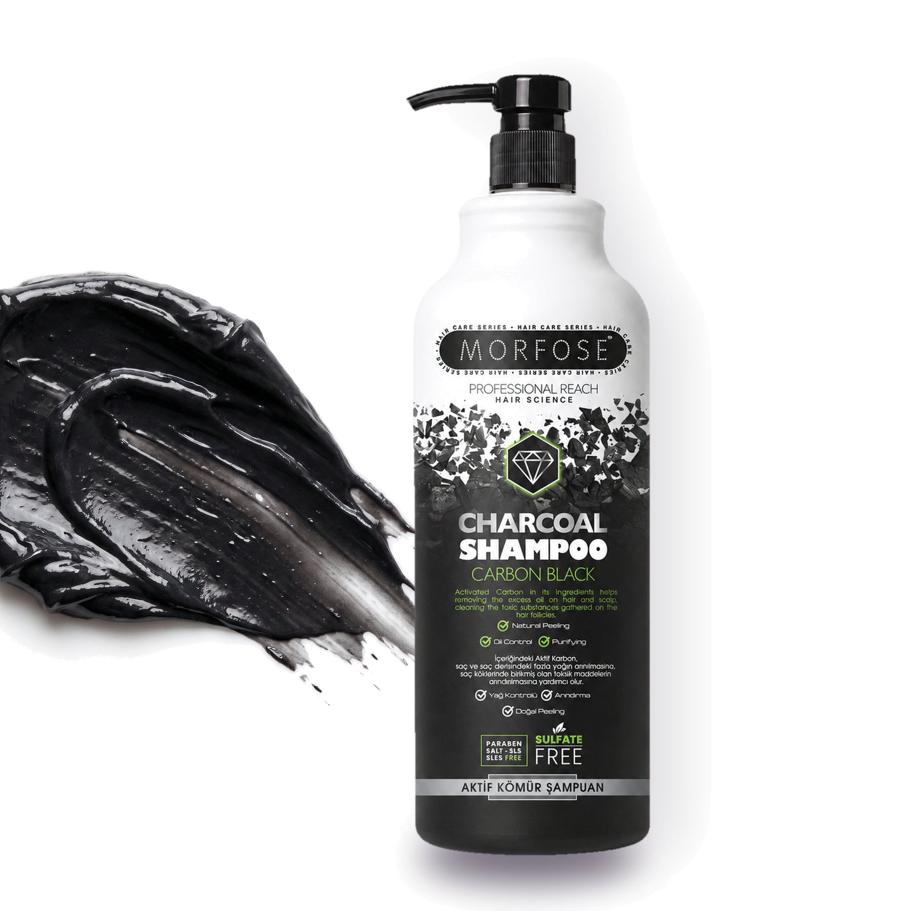 Morfose Professional Charcoal Shampoo, 33.81 fl oz