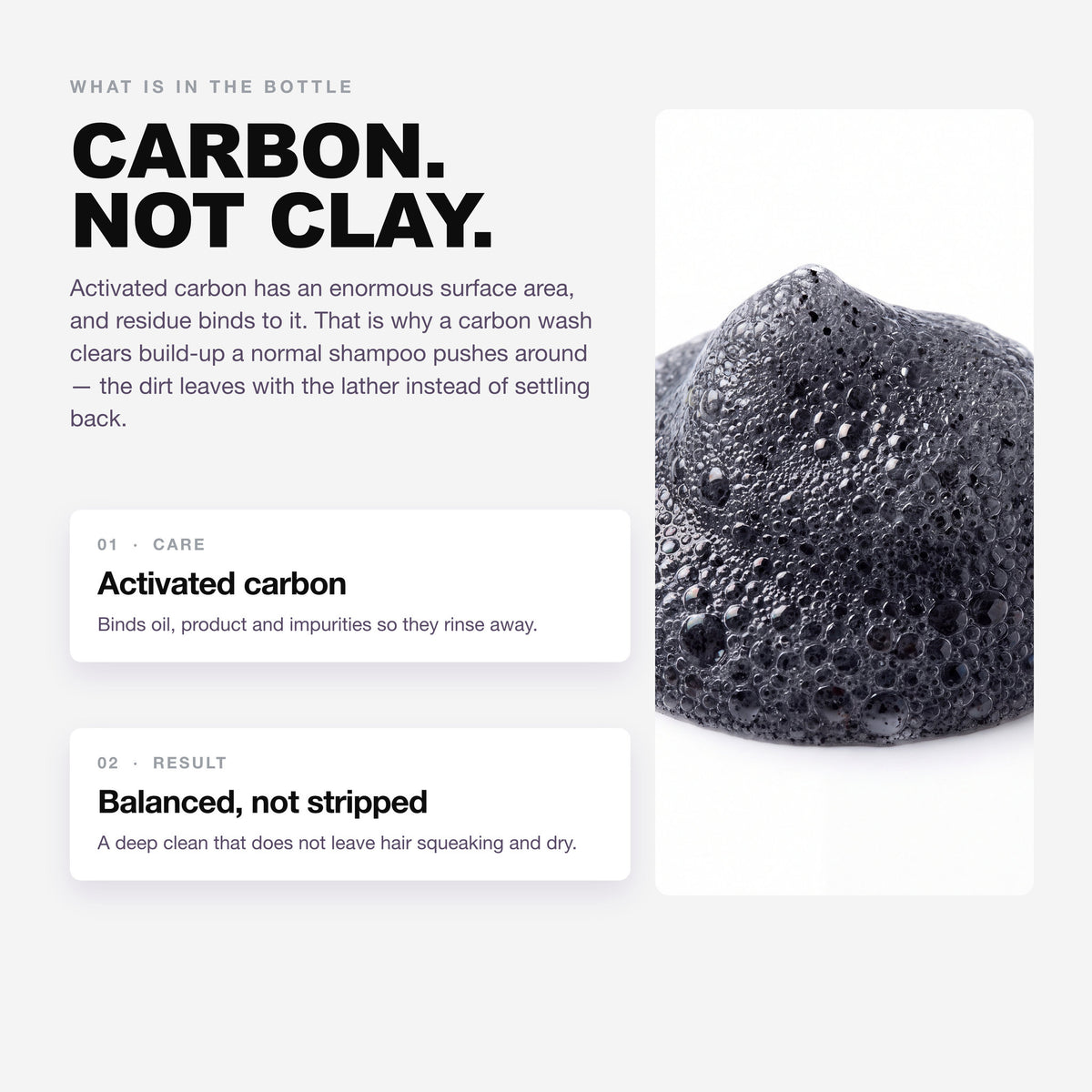 Morfose Professional Charcoal Shampoo: activated carbon and balanced, not stripped