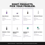 Morfose targeted range: silver, charcoal, keratin, biotin, quinoa and scalp care