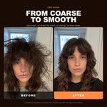 Morfose Bubbless Shampoo Argan before and after: hair before styling and the finished look