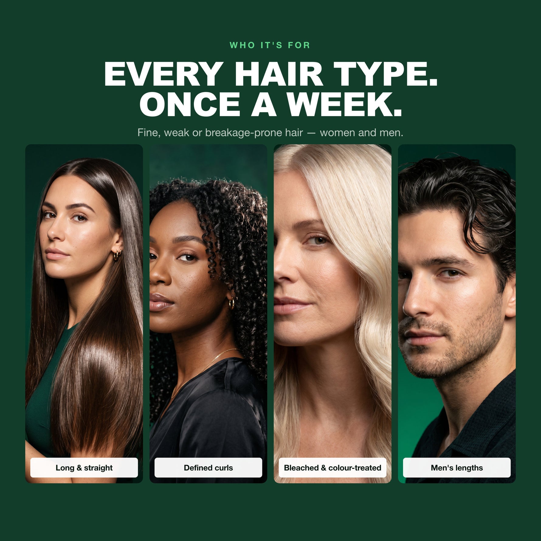 Morfose Biotin hair mask on straight, curly, bleached and men's hair