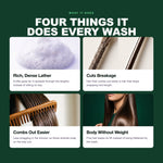 Morfose Biotin shampoo benefits: Rich, Dense Lather, Cuts Breakage, Combs Out Easier
