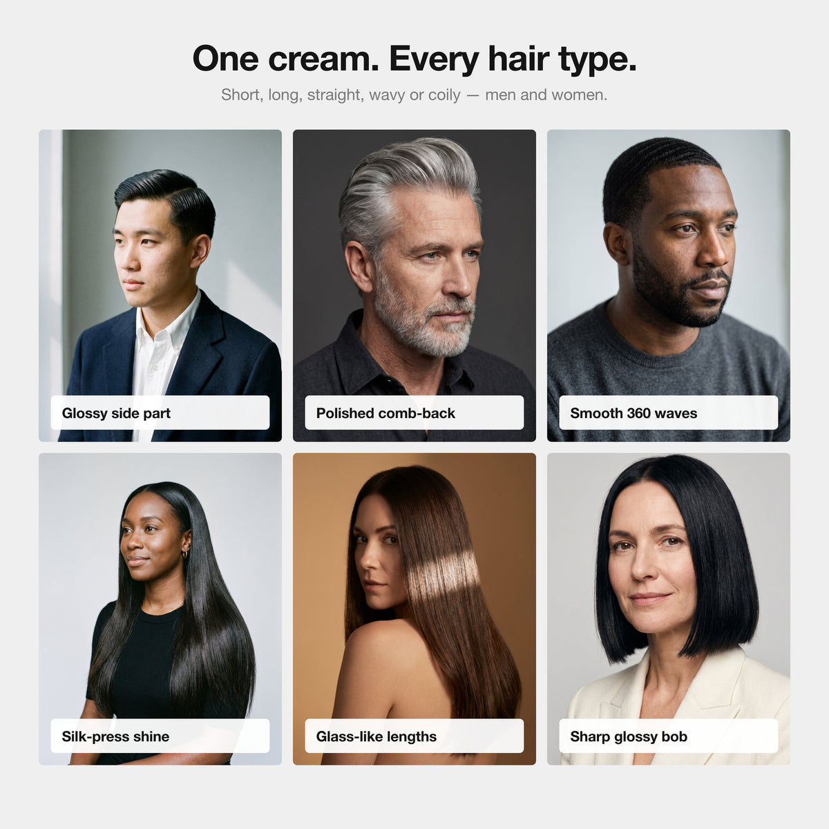 Morfose Briyantin styled on short, long, straight, wavy or coily - men and women