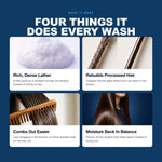 Morfose Collagen shampoo benefits: Rich, Dense Lather, Rebuilds Processed Hair, Combs Out Easier