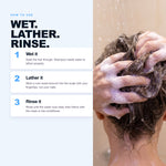 How to use Morfose Collagen shampoo: wet, lather, rinse