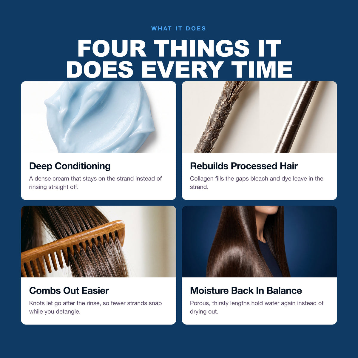Morfose Collagen hair mask benefits: Deep Conditioning, Rebuilds Processed Hair