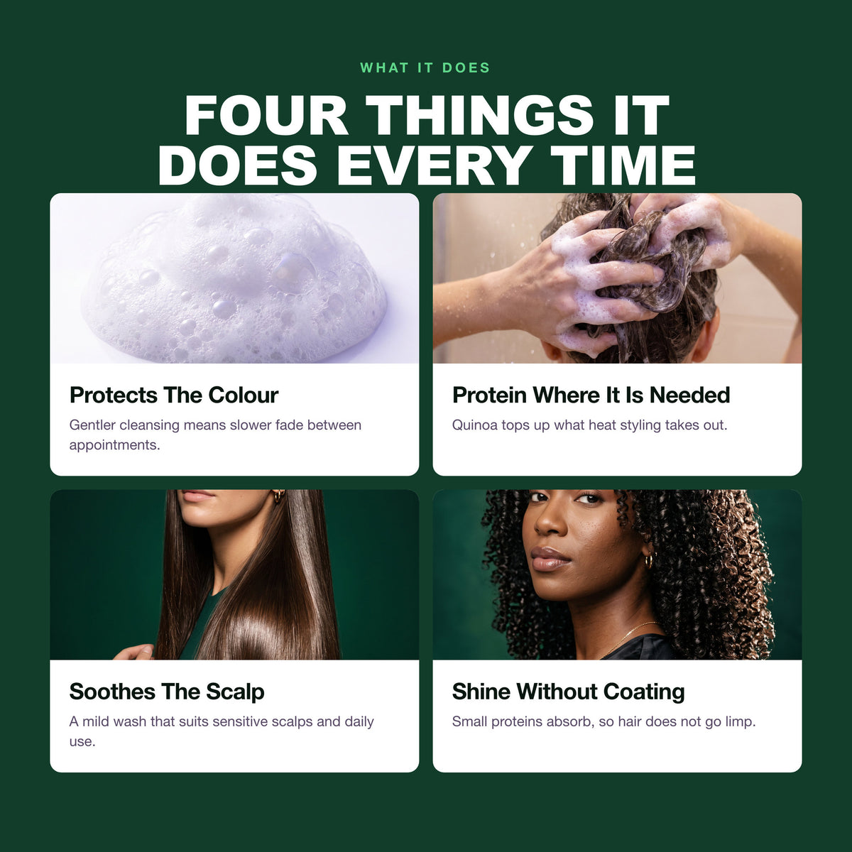 Morfose Professional Quinoa Protein Shampoo benefits: Protects The Colour