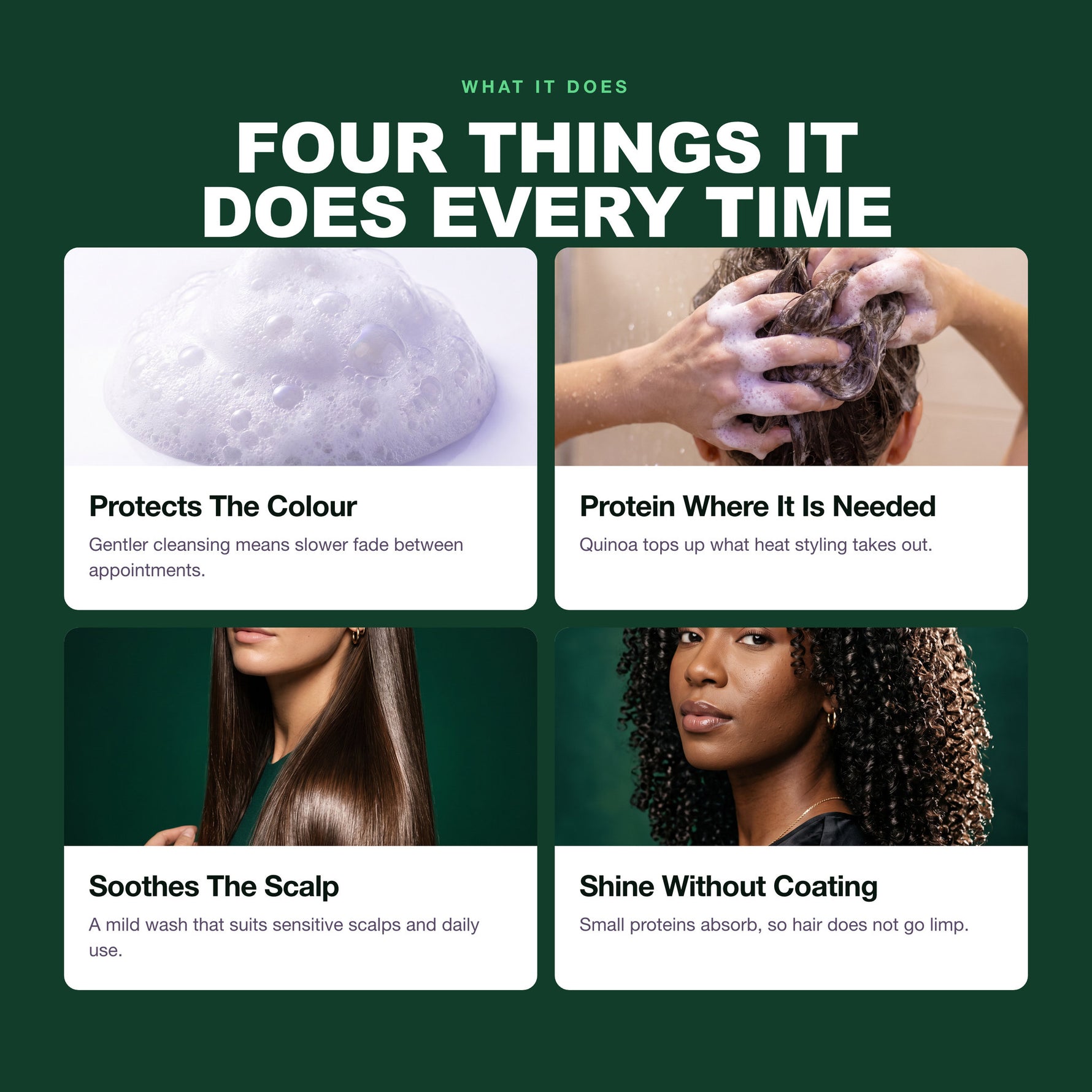 Morfose Professional Quinoa Protein Shampoo benefits: Protects The Colour