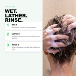 How to use Morfose Professional Quinoa Protein Shampoo: wet, lather, rinse