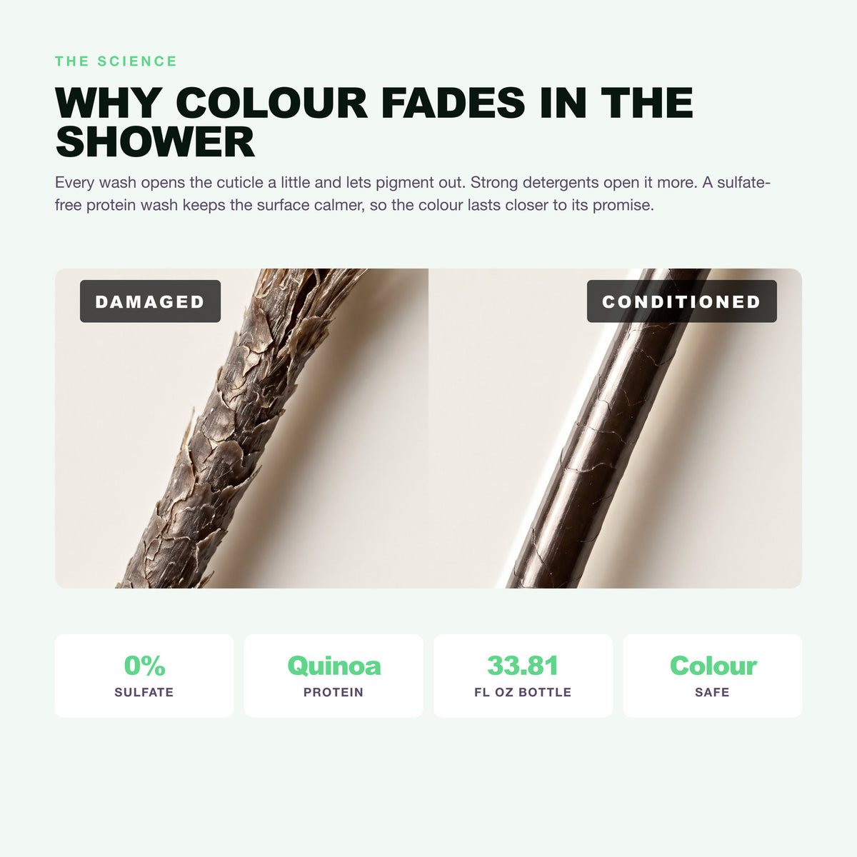 Morfose Professional Quinoa Protein Shampoo: why colour fades in the shower