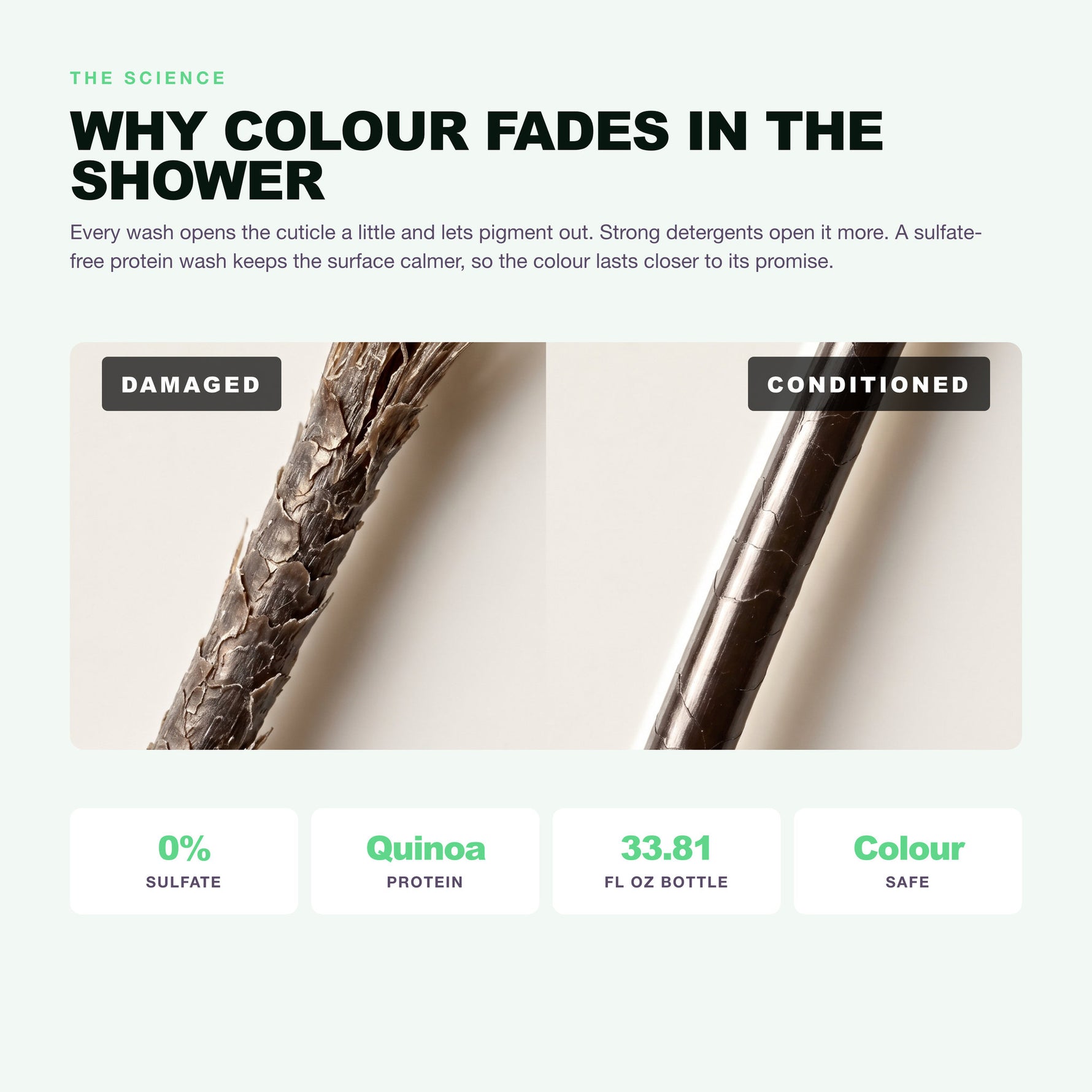 Morfose Professional Quinoa Protein Shampoo: why colour fades in the shower