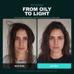 Morfose Quinoa and Hemp Scalp Detox Mask before and after: hair before styling and the finished look