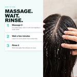 How to use Morfose Quinoa and Hemp Scalp Detox Mask: massage, wait, rinse