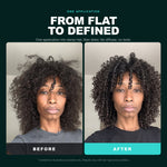 Morfose Quinoa & Hemp Hair Mousse before and after: hair before styling and the finished look