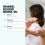 How to use Morfose Quinoa and Hemp Hair Mousse: shake, dispense, work
