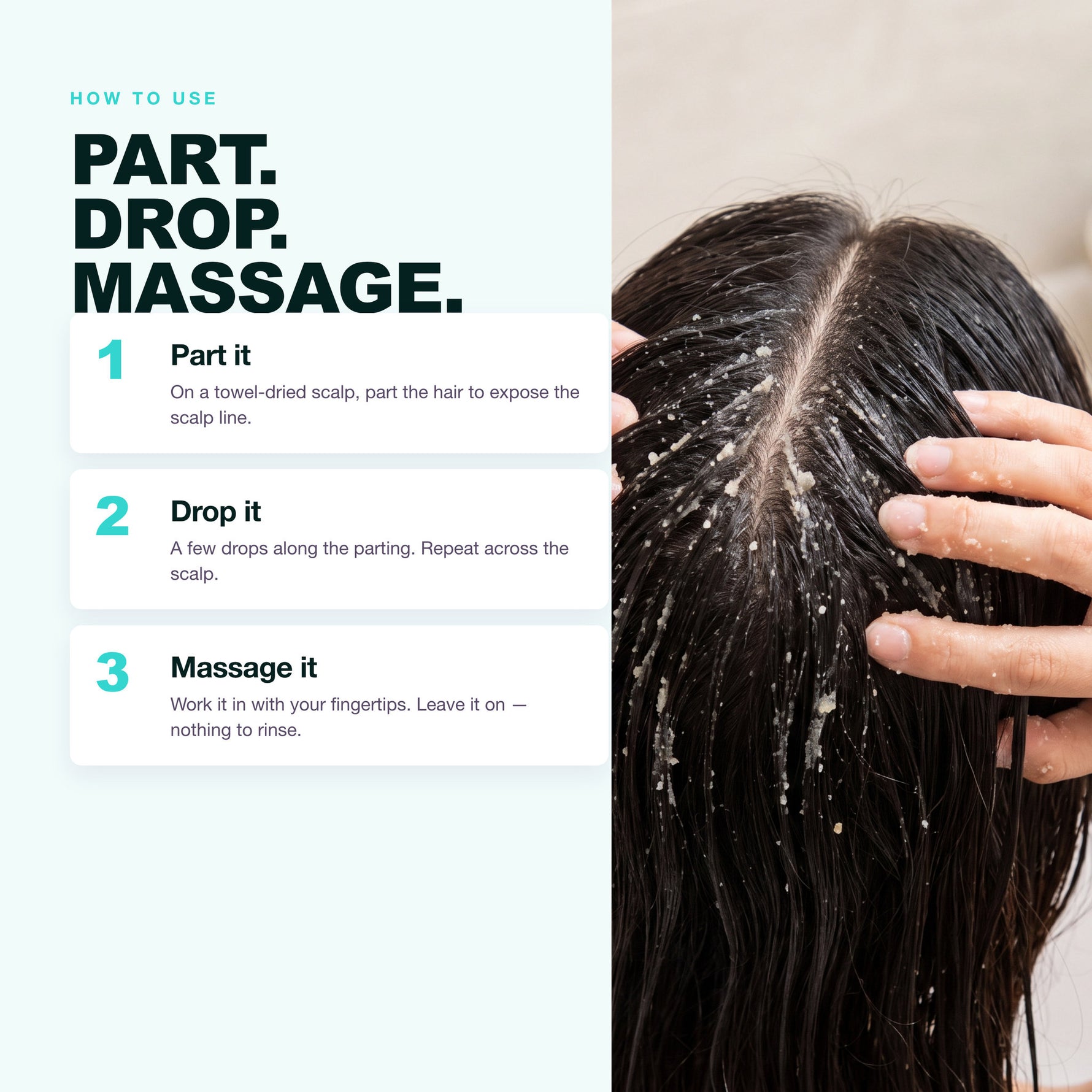 How to use Morfose Professional Anti-Hair Loss Serum: part, drop, massage
