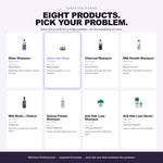 Morfose targeted range: silver, charcoal, keratin, biotin, quinoa and scalp care