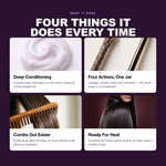 Morfose Supreme hair mask benefits: Deep Conditioning, Four Actives, One Jar, Ready For Heat