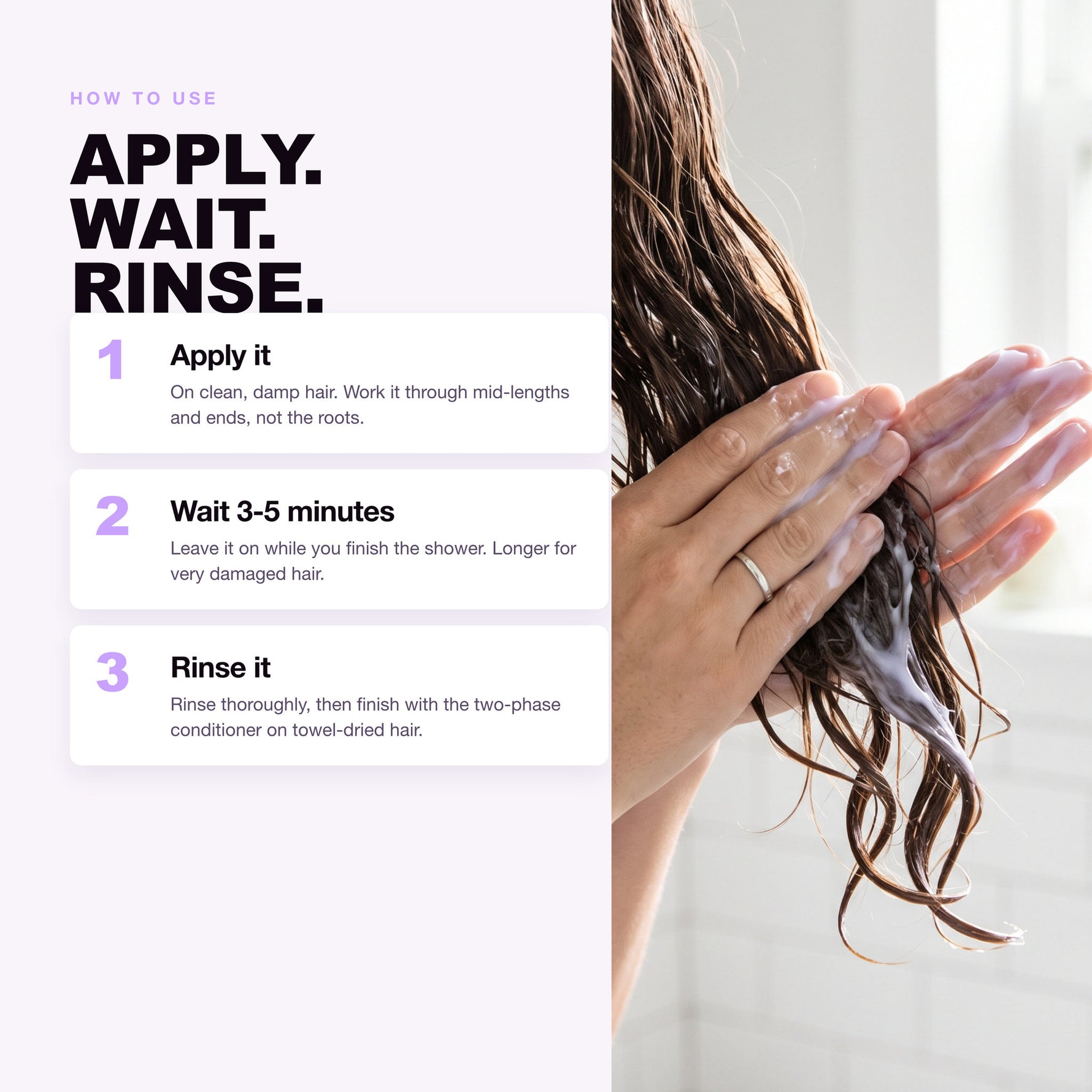 How to use Morfose Supreme hair mask: apply, wait five minutes, rinse