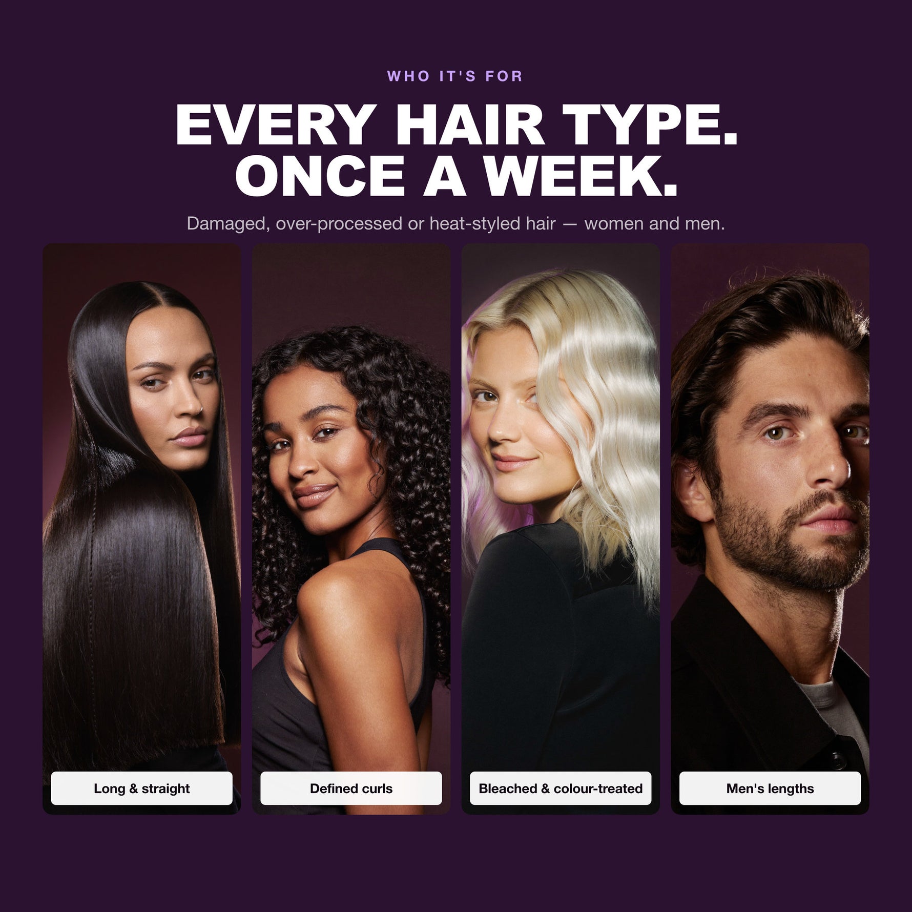 Morfose Supreme hair mask on straight, curly, bleached and men's hair