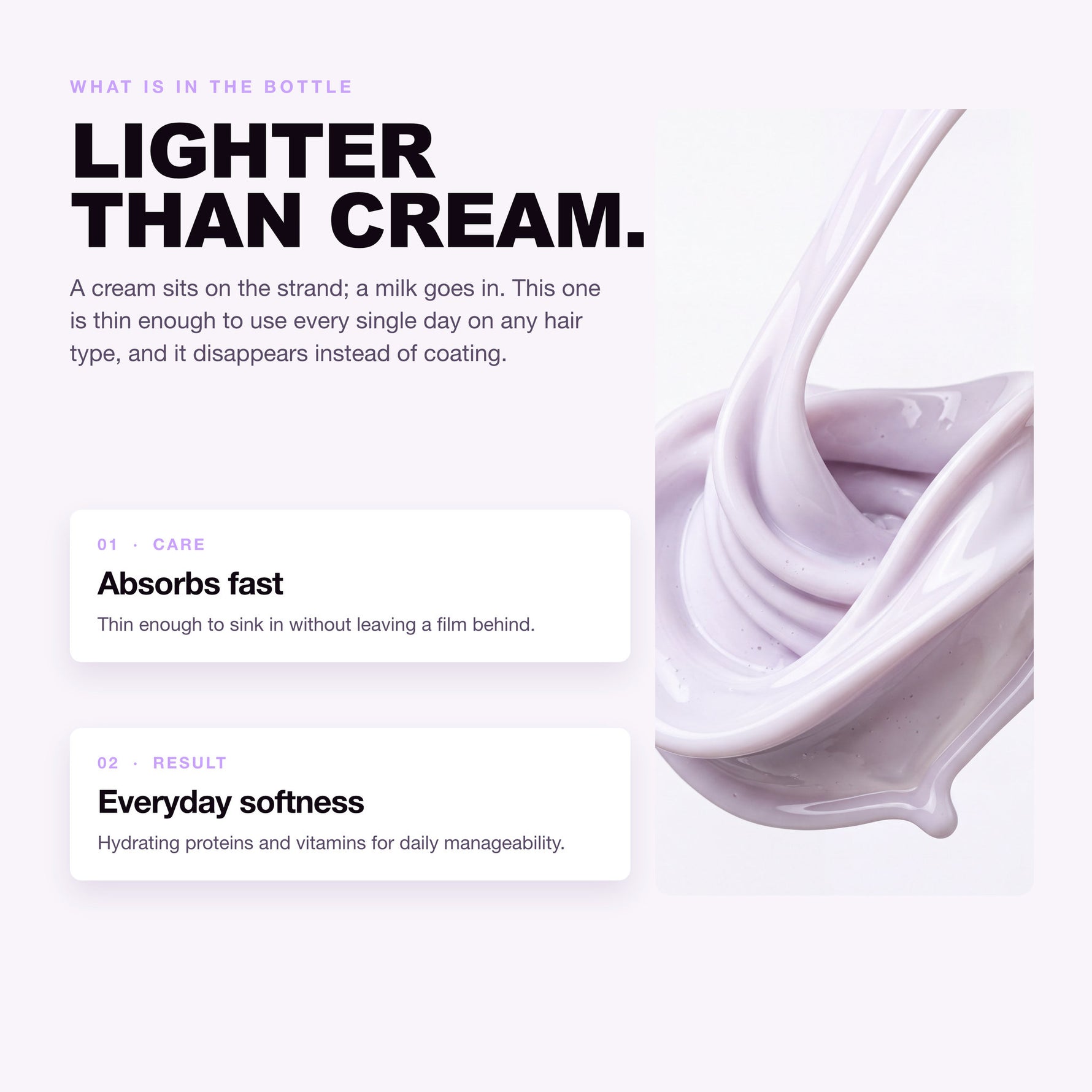 Morfose Supreme Hair Milk: absorbs fast and everyday softness