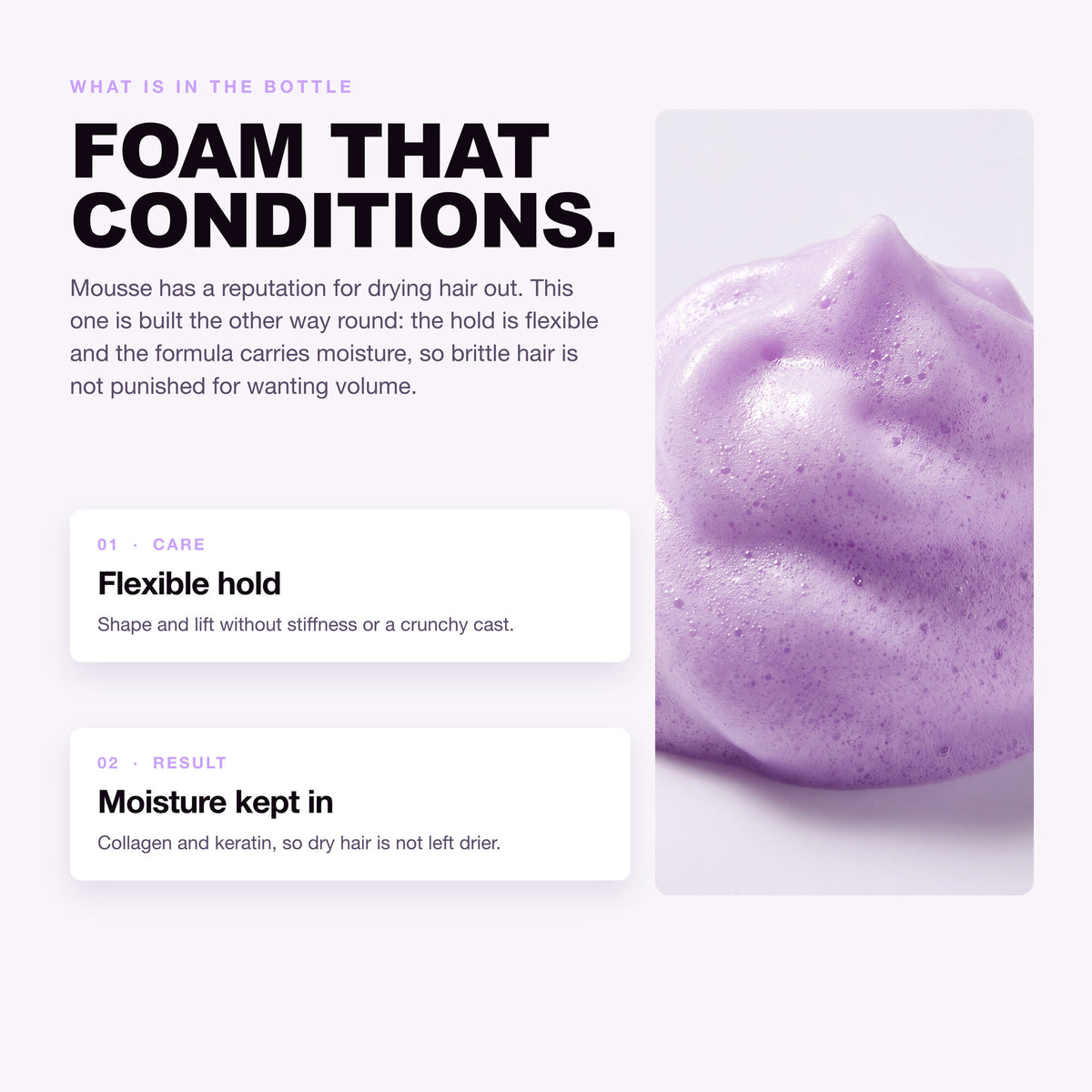 Morfose Supreme Hair Mousse: flexible hold and moisture kept in