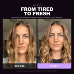 Morfose Supreme Hair Perfume before and after: hair before styling and the finished look