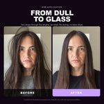 Morfose Supreme Hair Serum before and after: hair before styling and the finished look