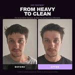 Morfose Supreme Scalp Detox Mask before and after: hair before styling and the finished look