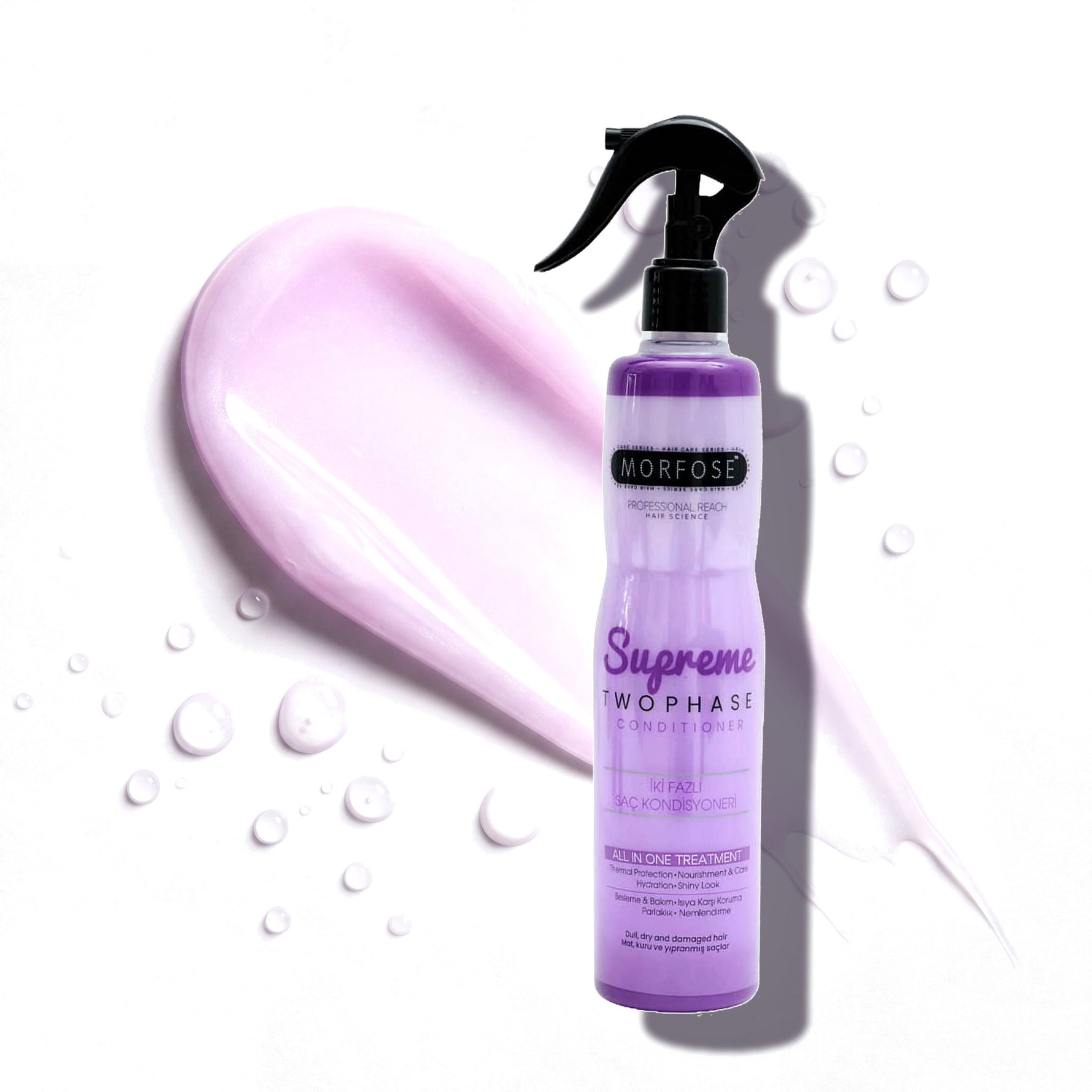Morfose Two Phase Supreme leave-in spray, heat protection, 13.53 fl oz