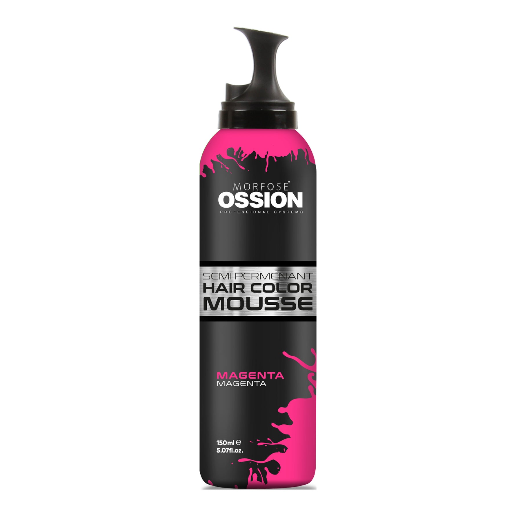 Ossion Semi Permanent Hair Color Mousse for Men, Magenta — 150 ml can on a white background