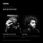 Ossion Curl Mousse dried two ways: scrunched and air-dried, or diffused