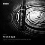 Ossion Curl Mousse can resting on rippling water
