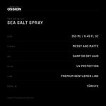 Ossion Sea Salt Spray: size, finish, how to use it and origin