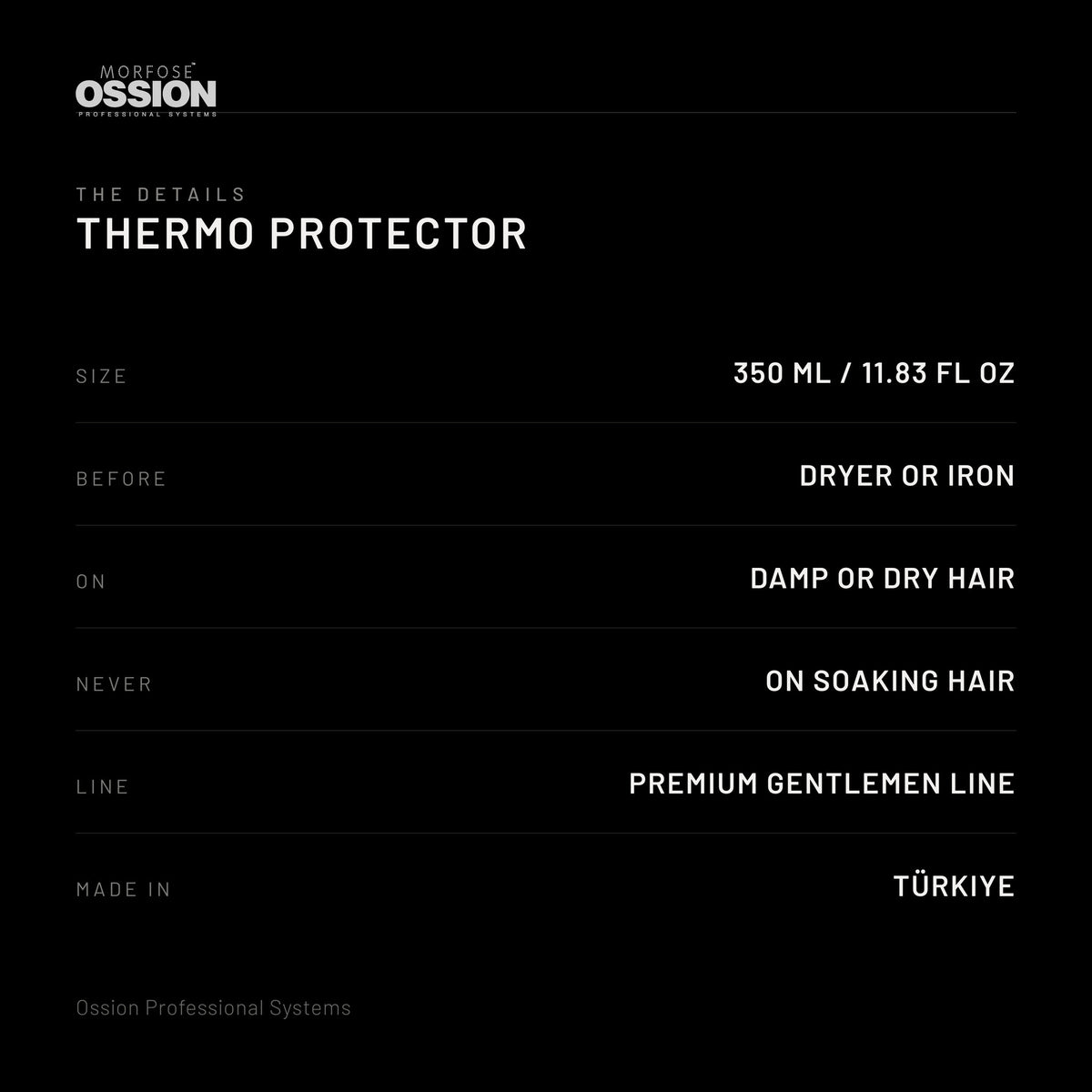 Ossion Heat Protectant: size, when to use it, what to avoid and origin