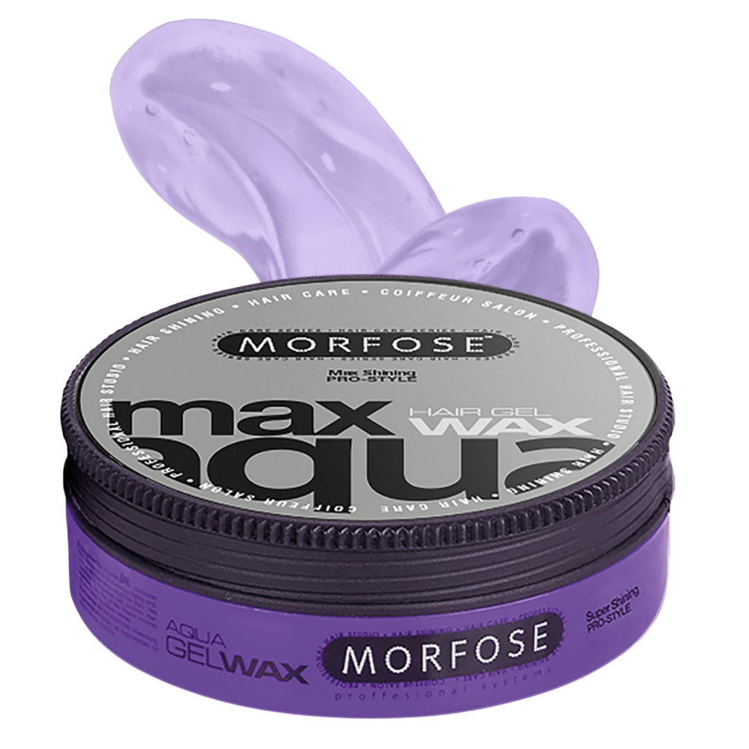 Morfose Aqua Hair Gel Wax with Extra Strong Hold Max Shining, Manage Flyaways, Braids, and Curls, Professional Hair Styling for Women and Men, 5.92 fl. oz. - themorfose