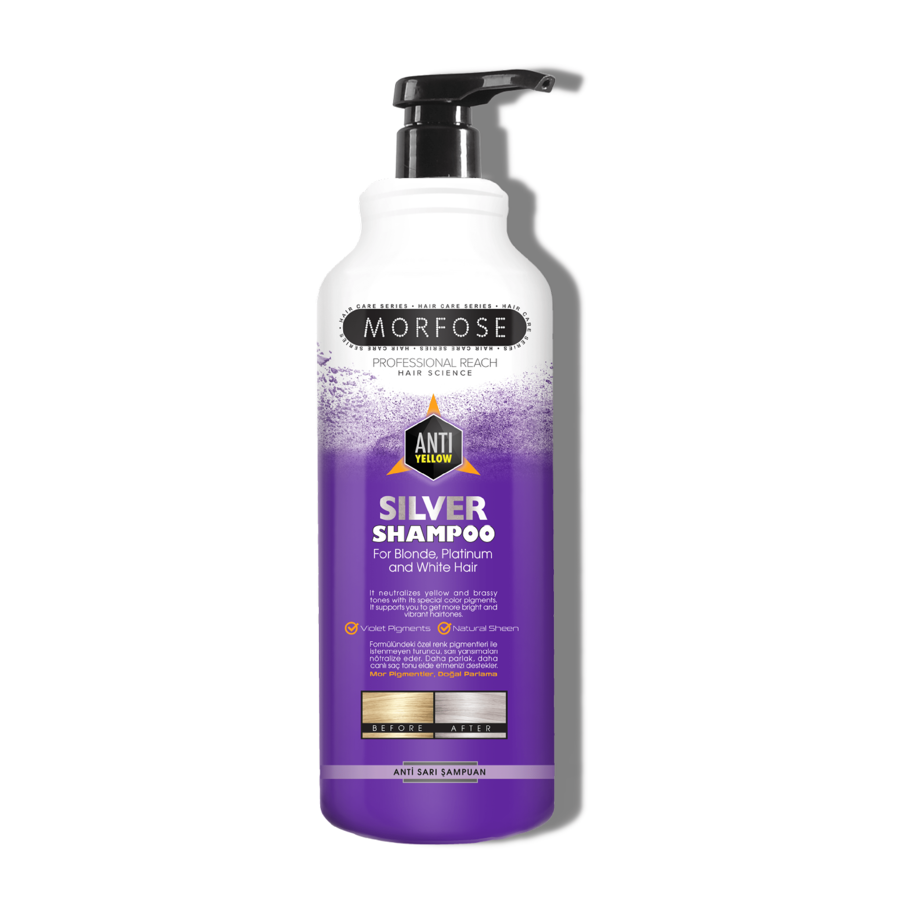 Morfose Professional Silver Keratin Creamy Hair Shampoo for Dry, Damaged, or Brittle Strands, 12 Essential Amino Acids and Proteins, Repairs and Protects, fuller, healthier, softer look, Eliminates Dryness, Damage, and Split Ends, 1000 ml - themorfose
