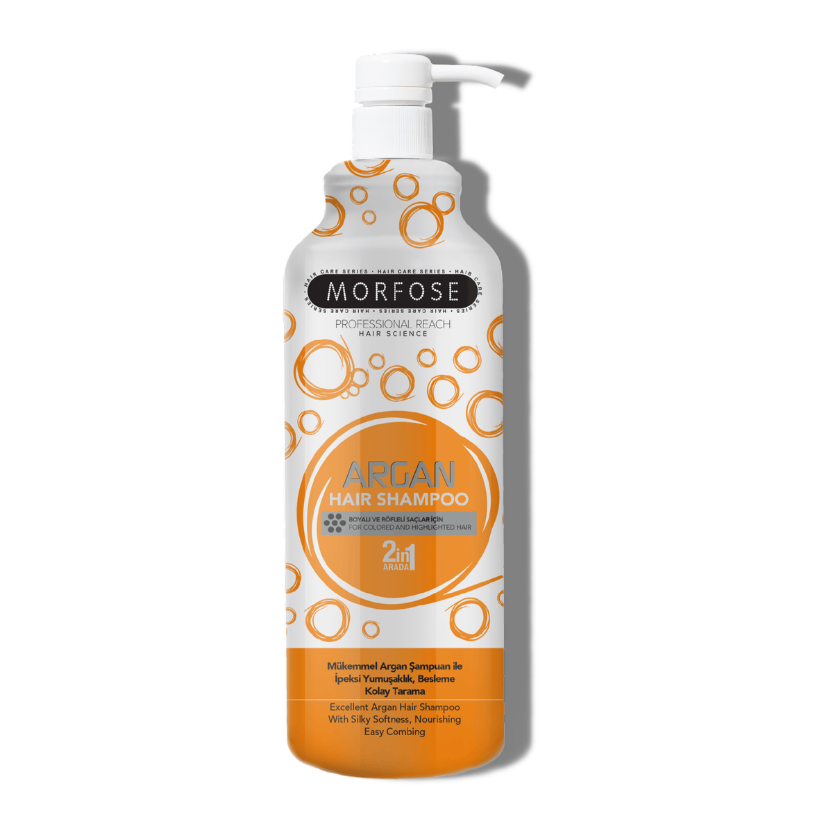 Morfose Professional Argan Creamy Hair Shampoo for Dry, Damaged, or Brittle Strands, 12 Essential Amino Acids and Proteins, Repairs and Protects, fuller, healthier, softer look, Eliminates Dryness, Damage, and Split Ends, 1000 ml - themorfose