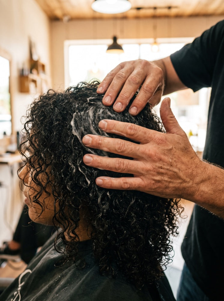Separating tightly coiled curls by hand